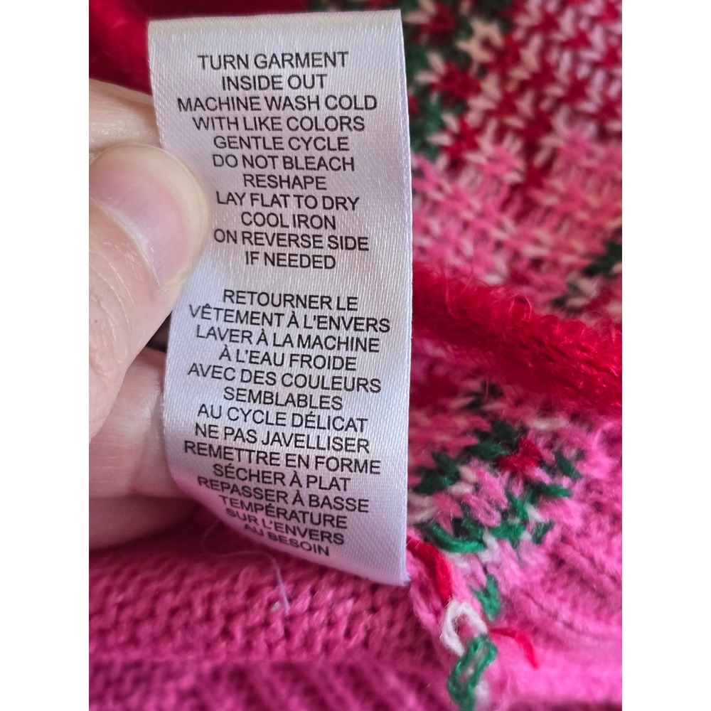NWOT Strawberry Shortcake Pink Knit Sweater Vest Embroidered Heart Sequin Med - Picture 14 of 14